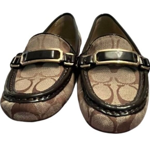 Coach Flynn Signature C Brown Driving Loafers Flats - NWOT - Picture 3 of 10